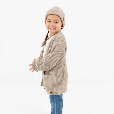 Chunky Knit Oversized Cardigan in Almond