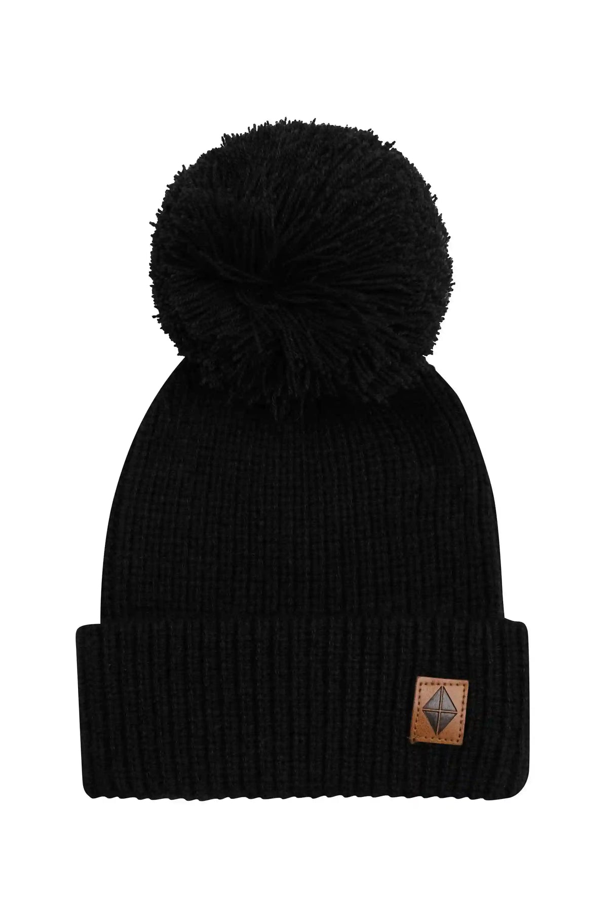 Chunky Knit Pom Beanie in Midnight