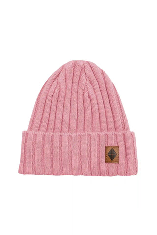 Chunky Knit Ribbed Beanie in Apple Blossom