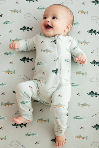 Zippered Romper in Fishing