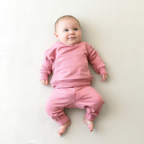 French Terry Jogger Set in Apple Blossom