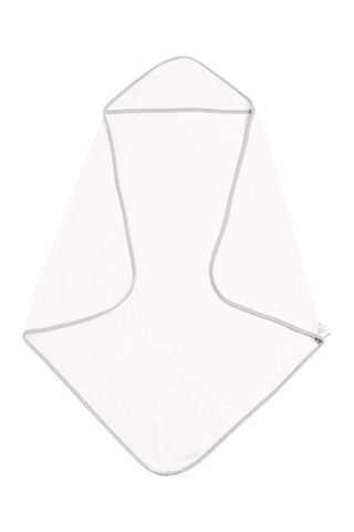 Hooded Bath Towel in Cloud with Storm Trim