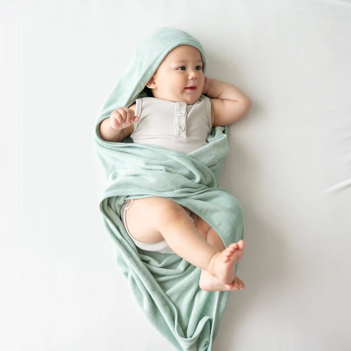 Hooded Bath Towel in Sage