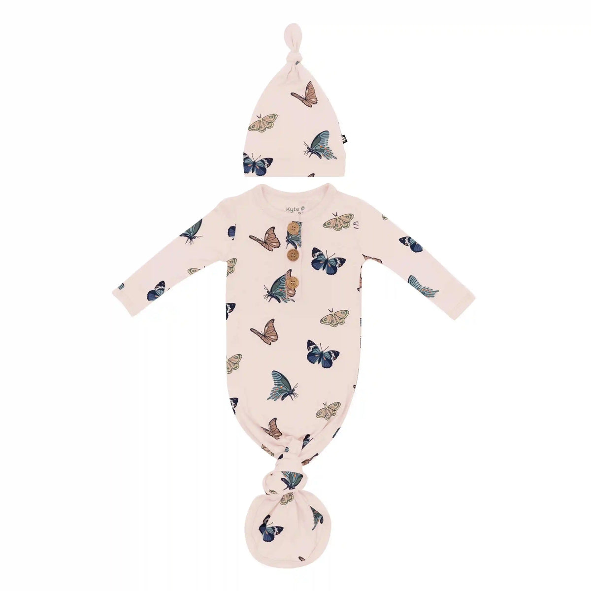 Knotted Gown with Hat Set in Blush Butterfly
