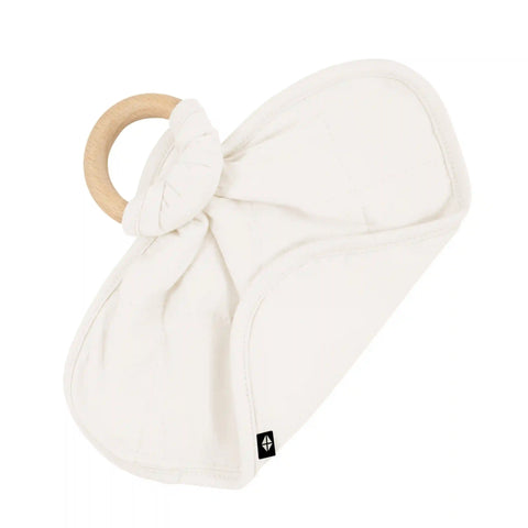 Lovey in Oat with Removable Wooden Teething Ring