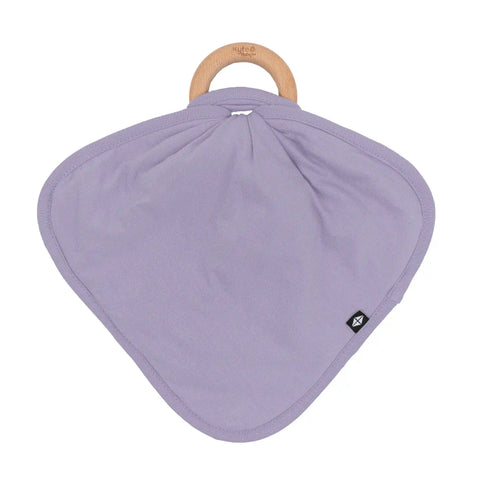 Lovey in Taro with Removable Wooden Teething Ring