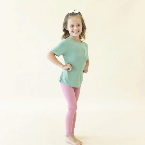 Ribbed Leggings in Apple Blossom