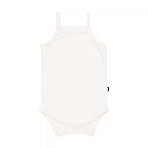 Ribbed Spaghetti Strap Bodysuit in Cloud