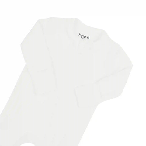 Ribbed Zipper Footie in Cloud