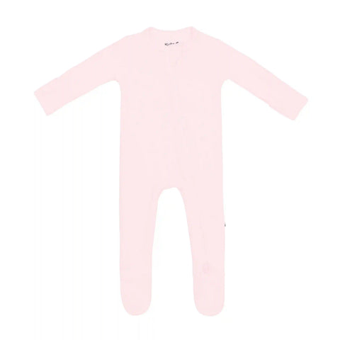 Ribbed Zipper Footie in Sakura