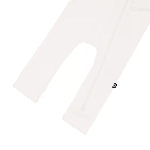 Ribbed Zipper Romper in Cloud