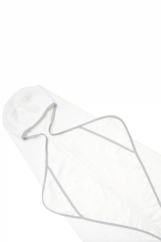 Toddler Hooded Bath Towel in Cloud with Storm Trim