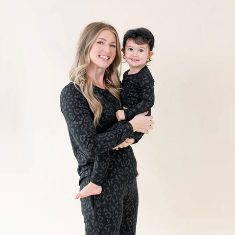 Women's Jogger Pajama Set in Midnight Leopard