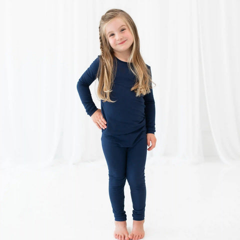 Long Sleeve Pajamas in Navy