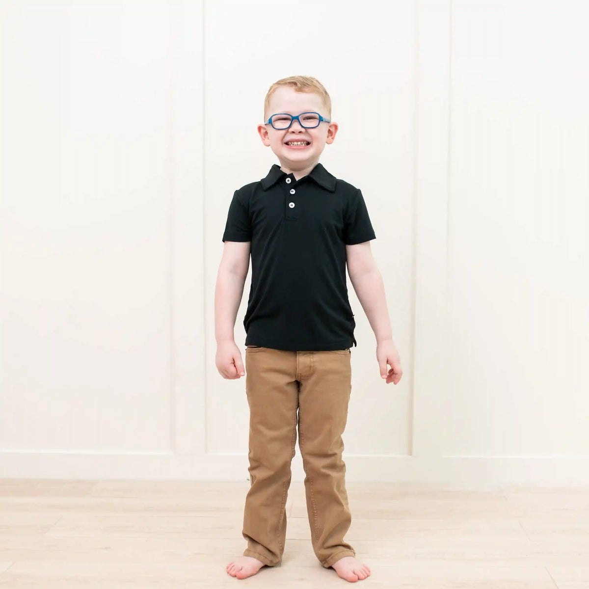 Toddler Short Sleeve Polo in Midnight