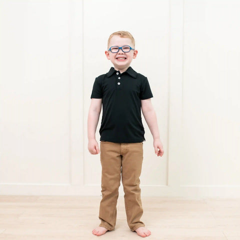Toddler Short Sleeve Polo in Midnight