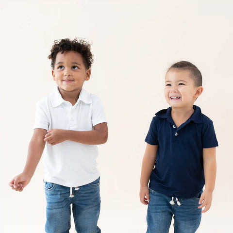 Toddler Short Sleeve Polo in Snow