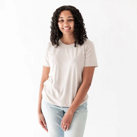 Women's Crew Neck Tee in Oat