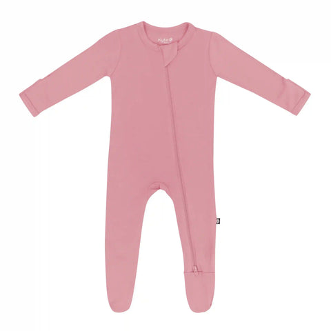 Zippered Footie in Apple Blossom