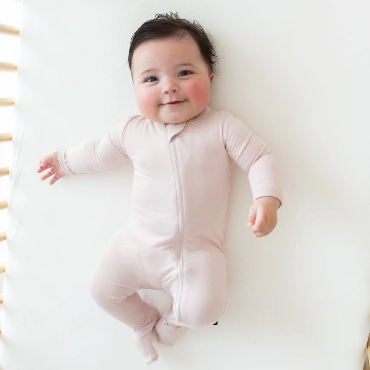 Zippered Footie in Blush