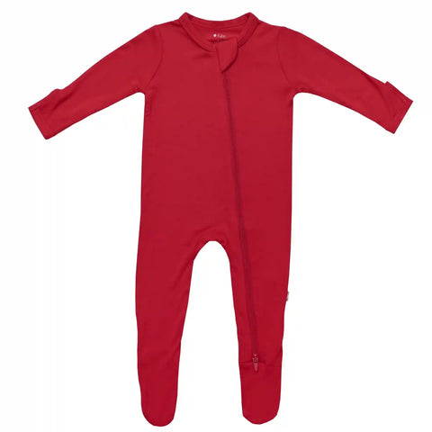 Zippered Footie in Cardinal