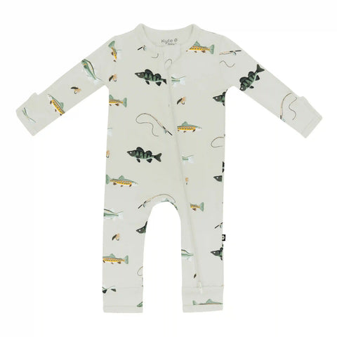 Zippered Romper in Fishing
