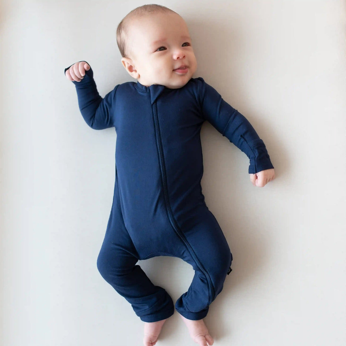 Zippered Romper in Navy
